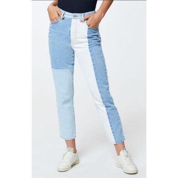 PacSun Womens Pants 28/6 Blue Hopper Patch Mom Jeans - Picture 8 of 8